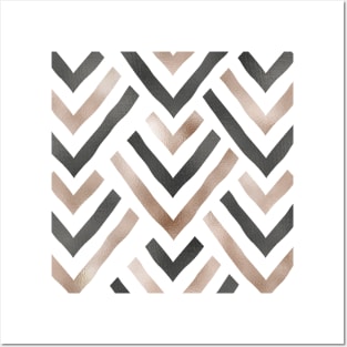 Rose gold chevrons III Posters and Art